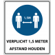 Mandatory signs and stickers - Mandatory keep 1.5 meters away