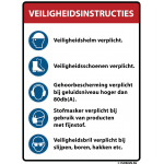 Mandatory signs and stickers - Safety measures