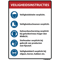Mandatory signs and stickers - Safety measures
