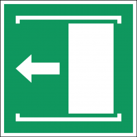 Evacuation signs and stickers ISO 7010 E034 - Door slides left to open