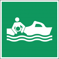 Evacuation signs and stickers ISO 7010 E037 - Rescue boat