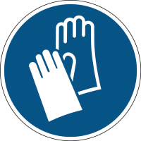 Mandatory signs and stickers ISO 7010 "Protective gloves compulsory" - M009