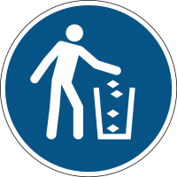 Mandatory signs and stickers ISO 7010 "Use litter bin" - M030