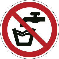 Prohibition signs and stickers ISO 7010 "No drinking water" - P005