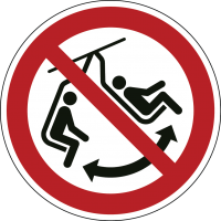 Prohibition signs and stickers "Don't swing the chair" - P038
