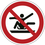 Prohibition signs and stickers ISO 7010 "Do not stretch out of toboggan" - P046